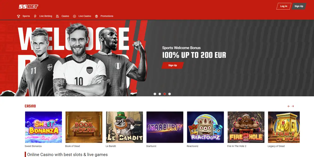 55 bet online casino review by casinos club