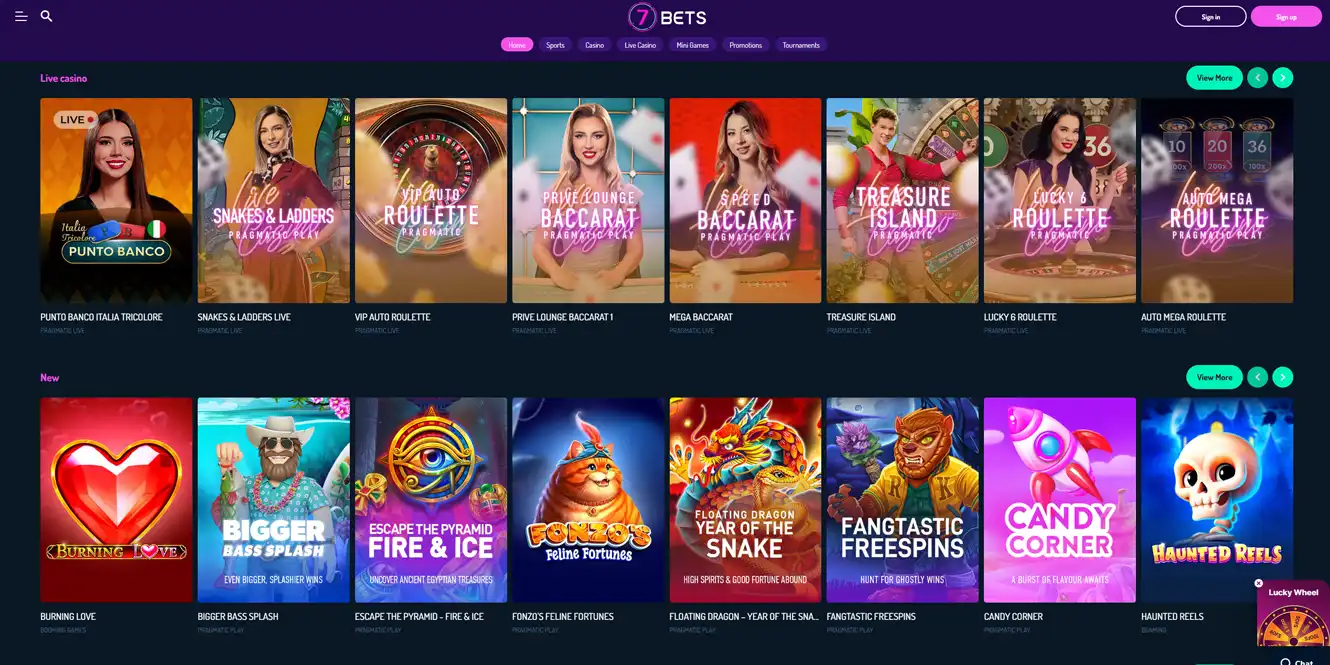 7 bets live casino games review by casinos club