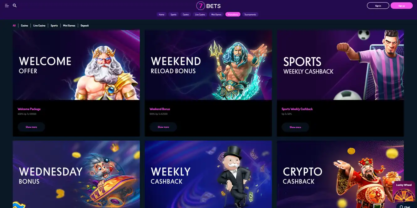 7 bets online casino promotions review by casinos club