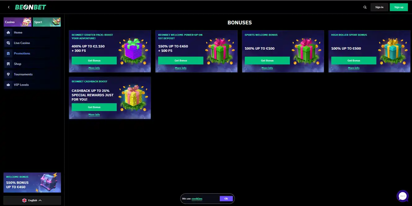 beonbet casino review casino bonuses