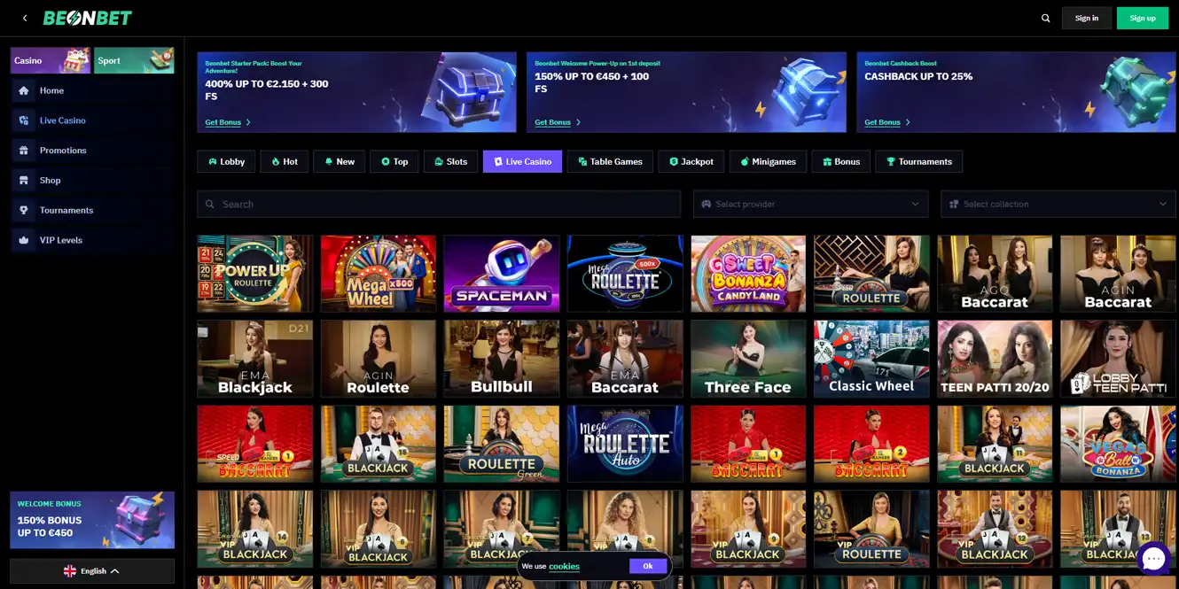 beonbet casino review live casino games