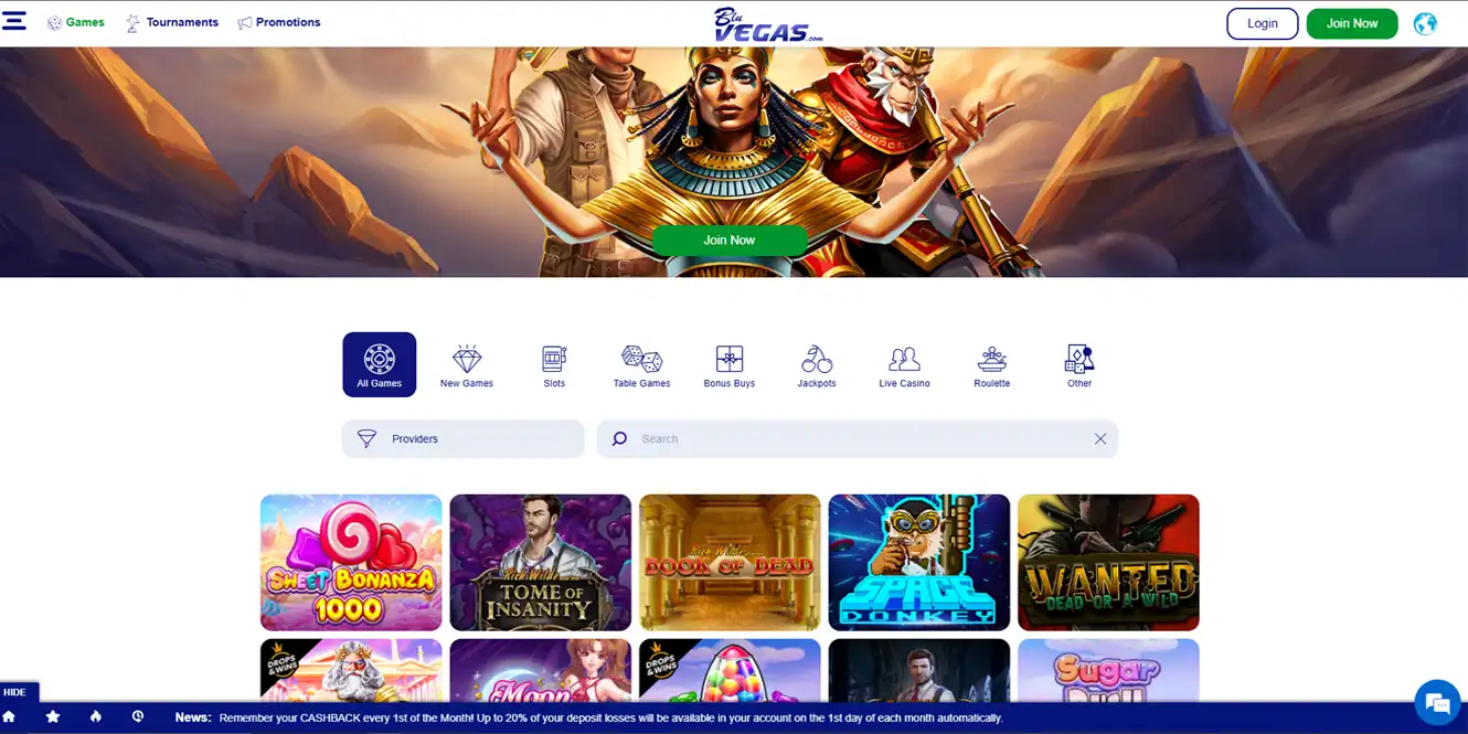 bluevegas casino review casino games