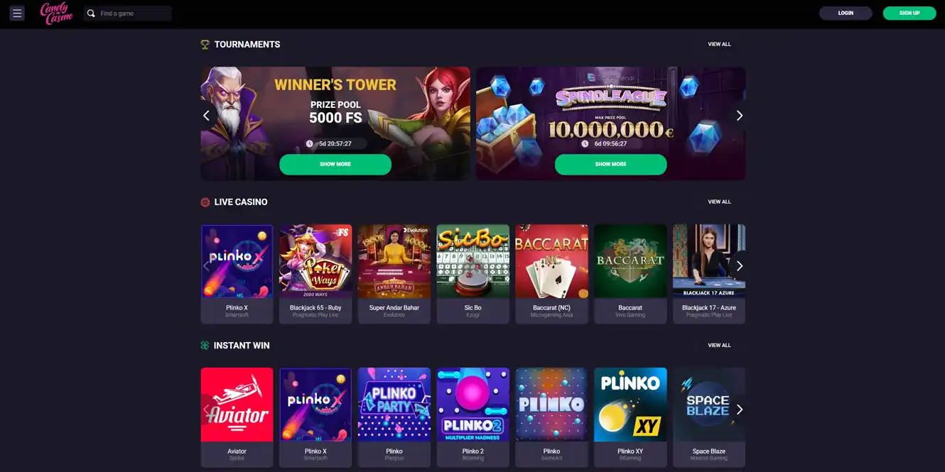 candy casino live games by casinos club