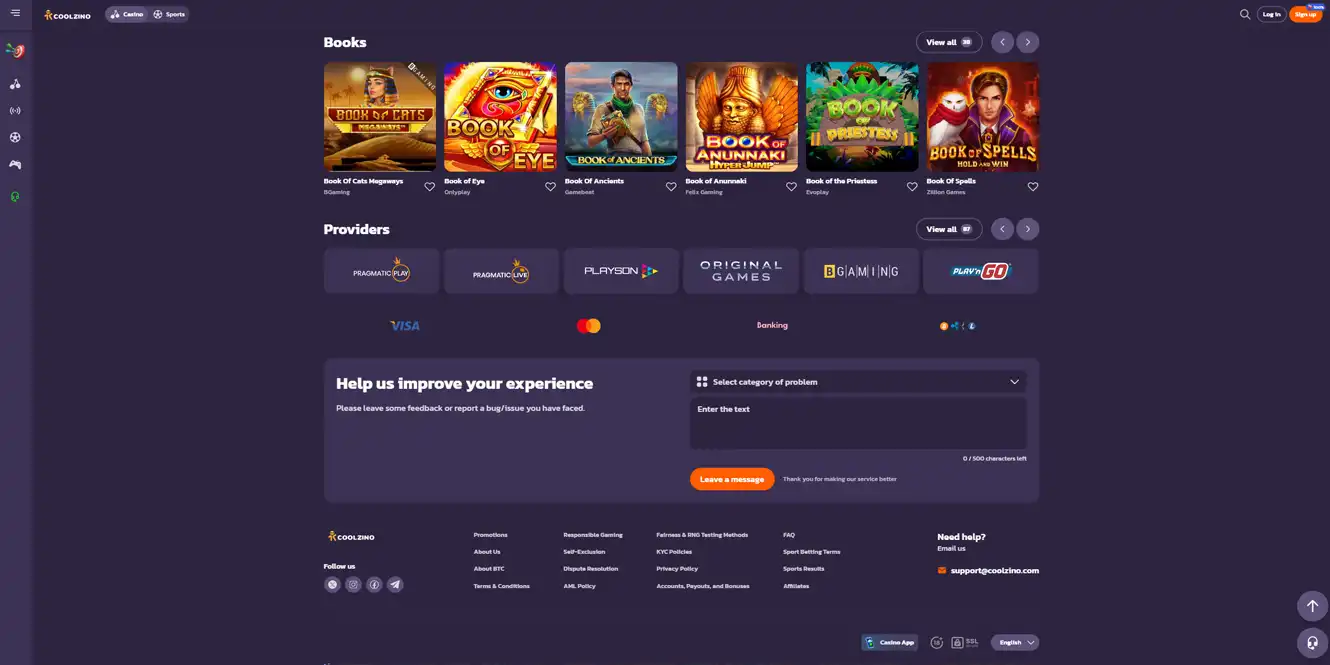 coolzino online casino providers review by casinos club