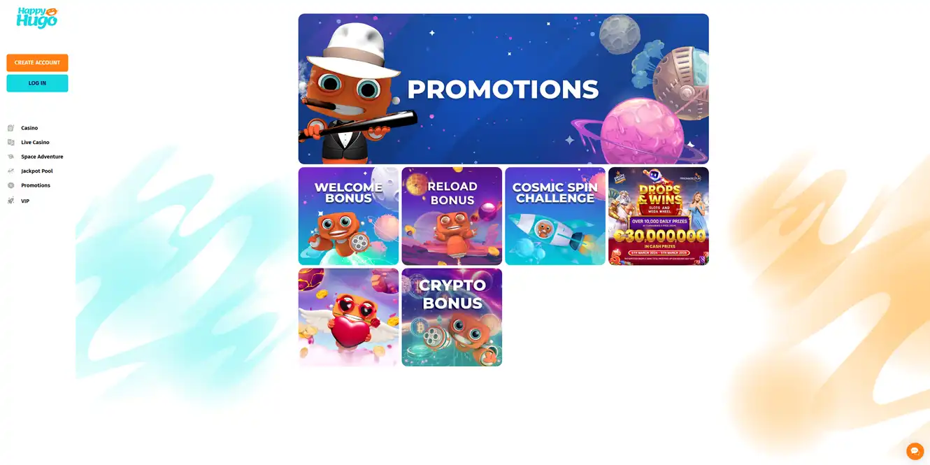 happy hugo online casino promotions review by casinos club