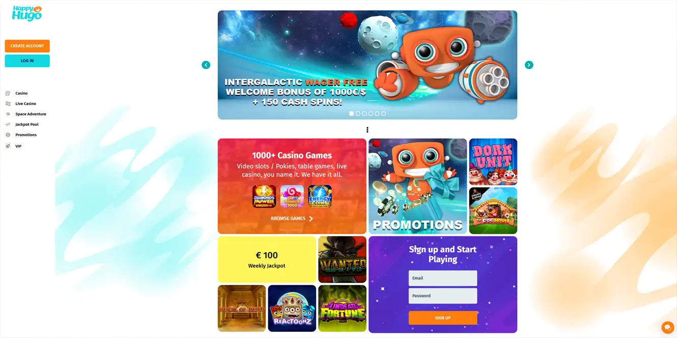 happy hugo online casino review by casinos club