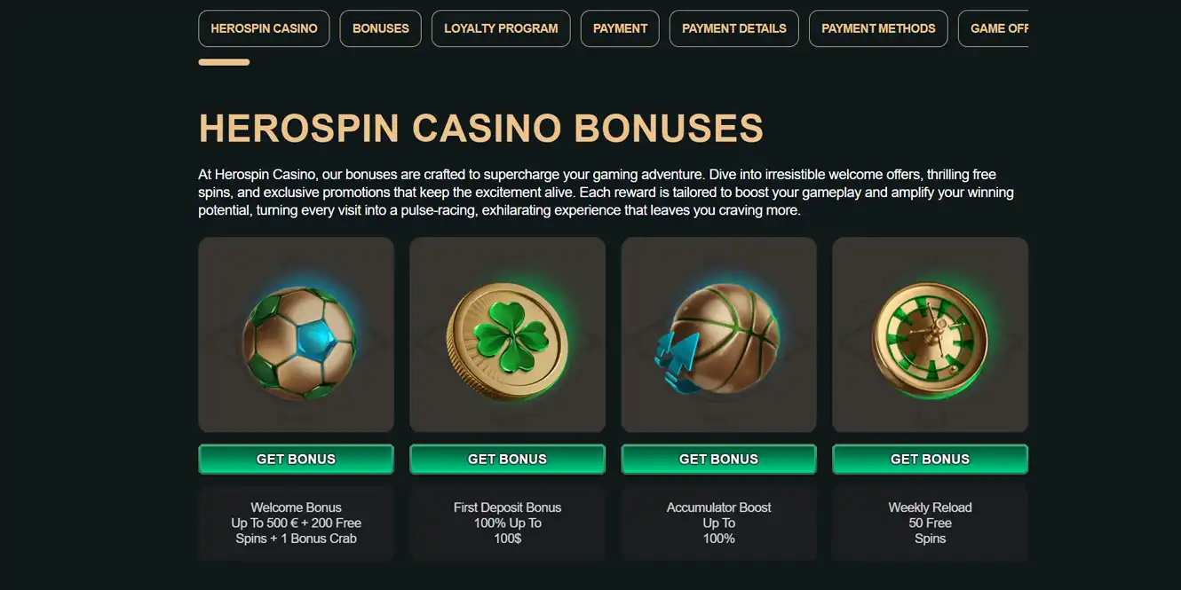 hero spin online casino bonuses review by casinos club