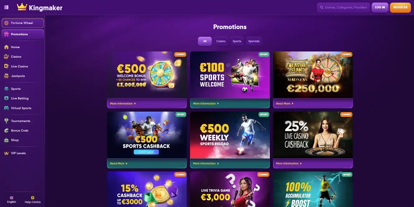 kingmaker online casino promotions review by casinos club