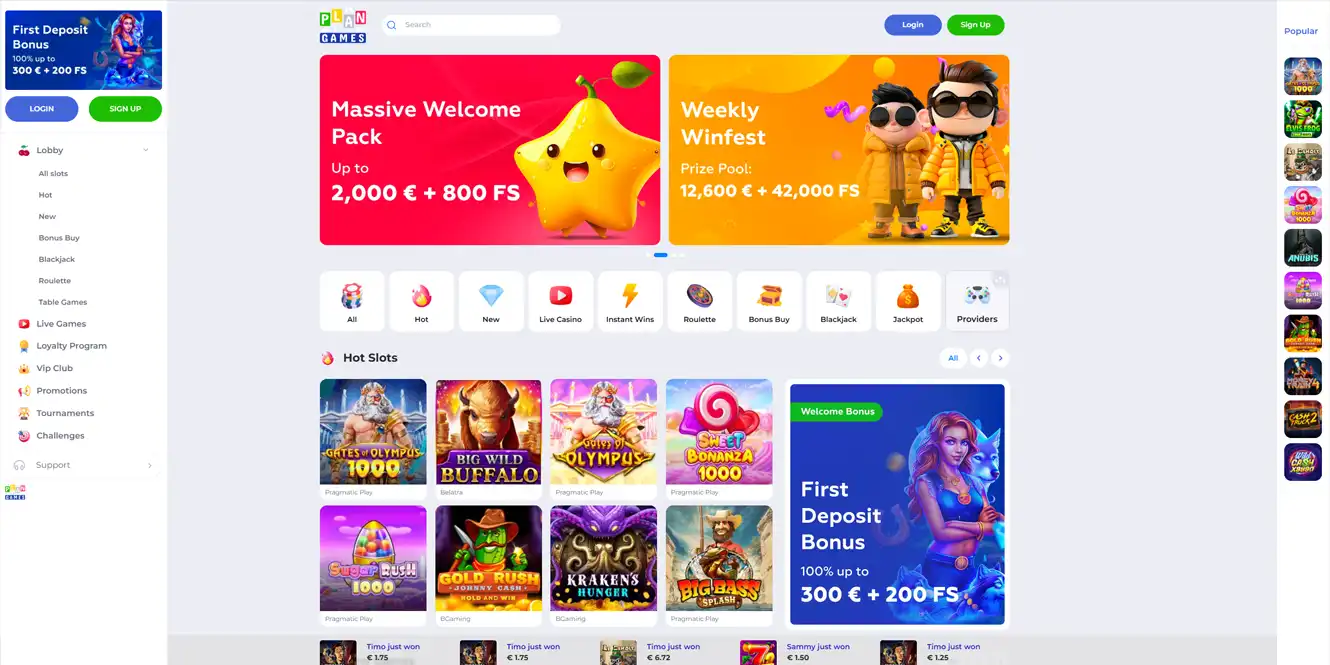 plangames online casino review by casinos club