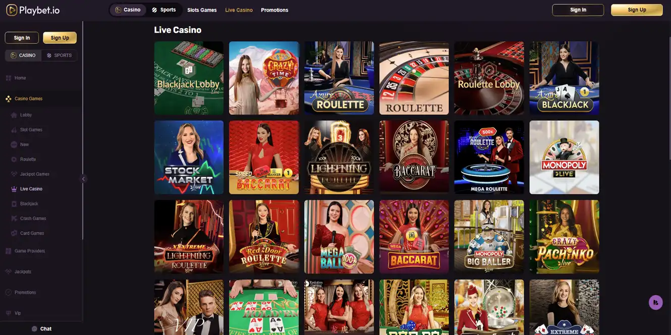 playbet io online live casino by casinos club