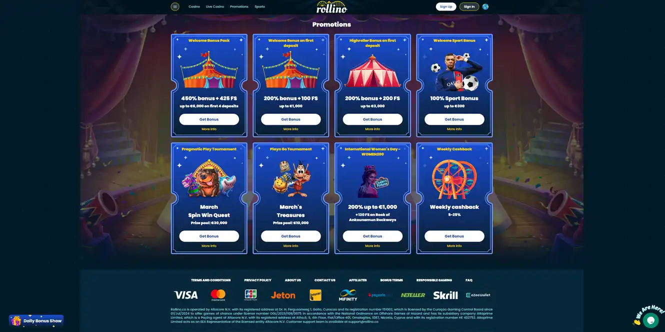 rollino casino promotions review by casinos club