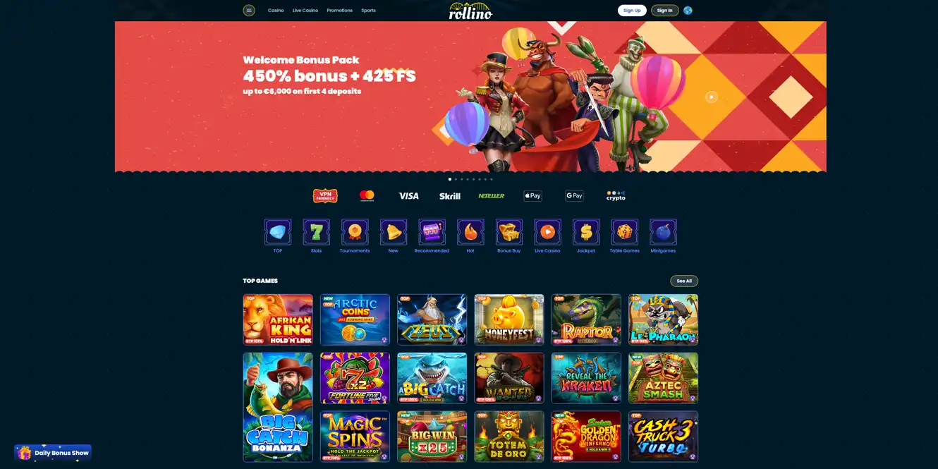 rollino online casino review by casinos club