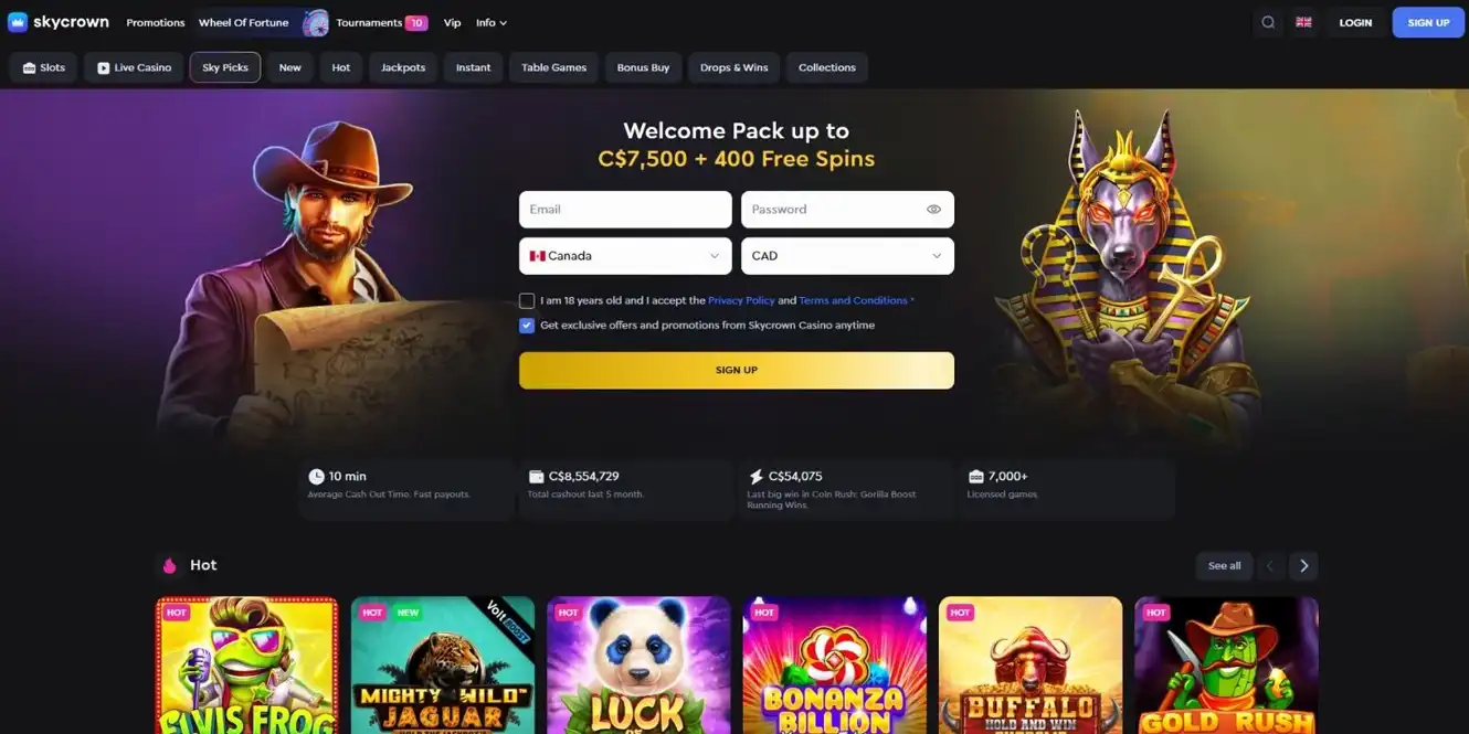 skycrown casino free spins by casino club