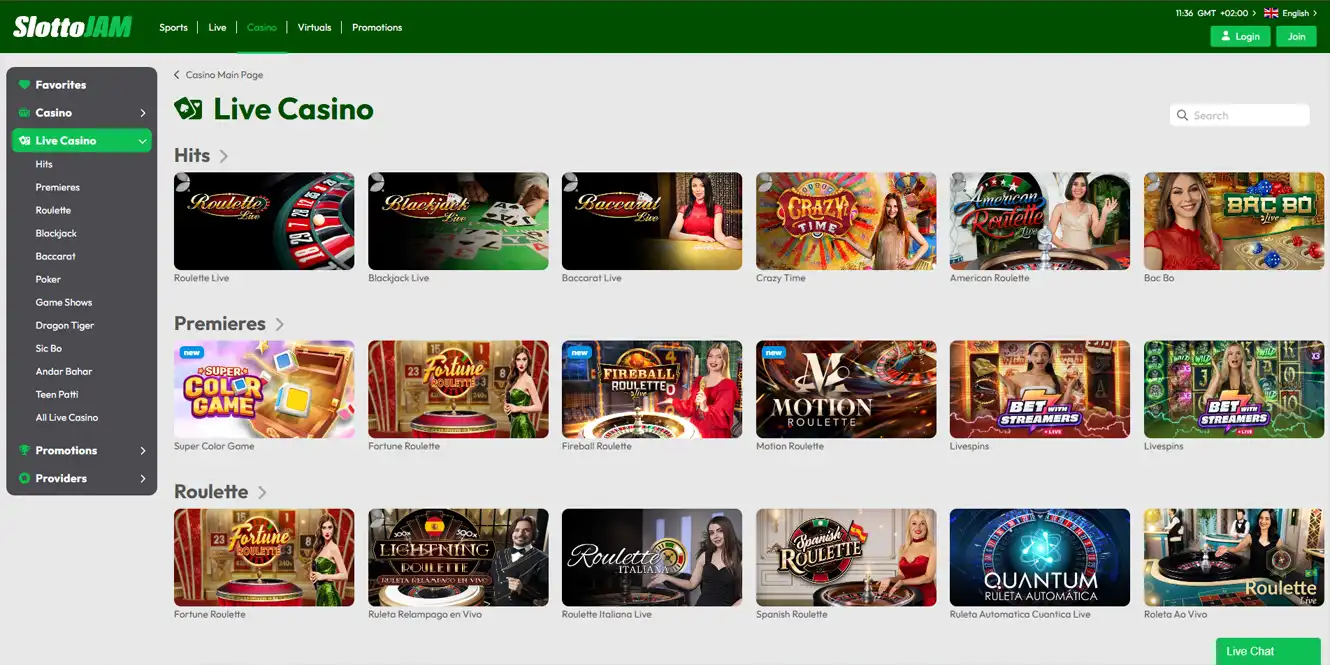 slottojam casino review live casino
