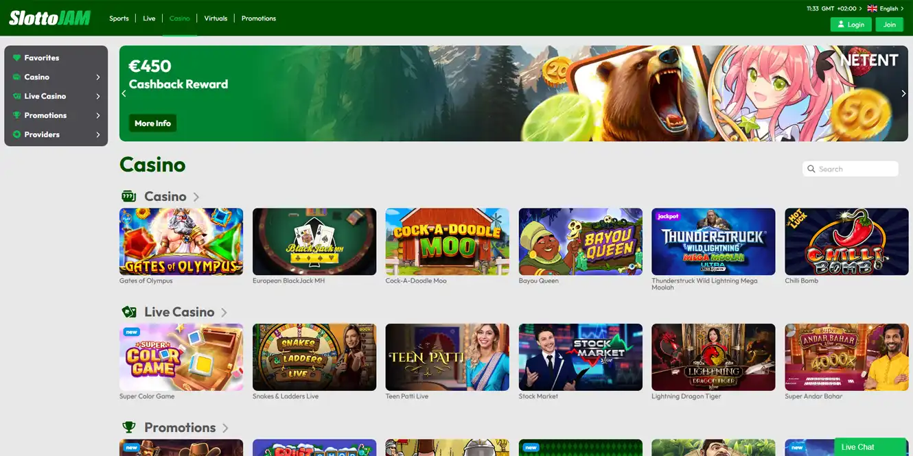 slottojam casino review online casino section