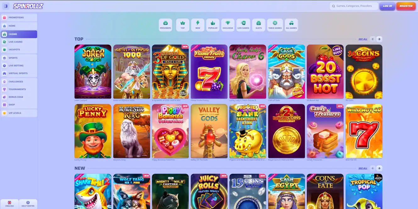 spinrollz casino top games review by casinos club