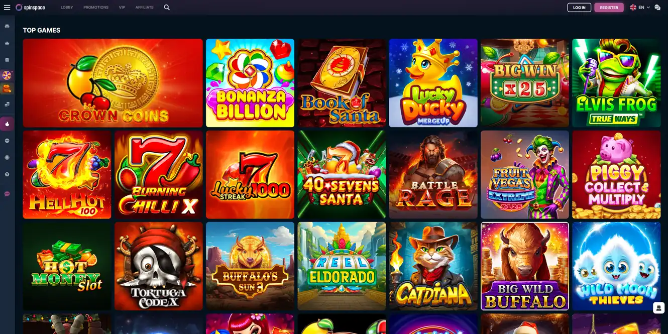 spinspace online casino top games by casinos club