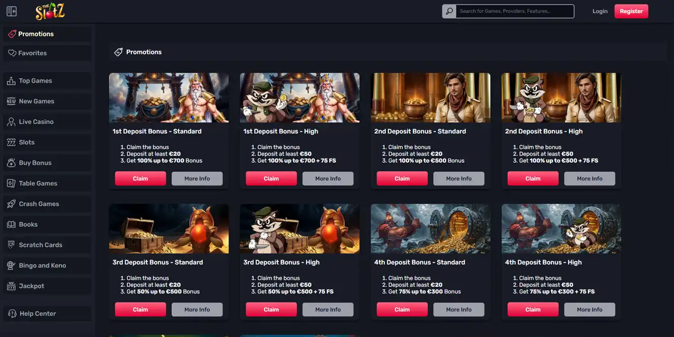 theslotz casino review casino bonuses and promotions