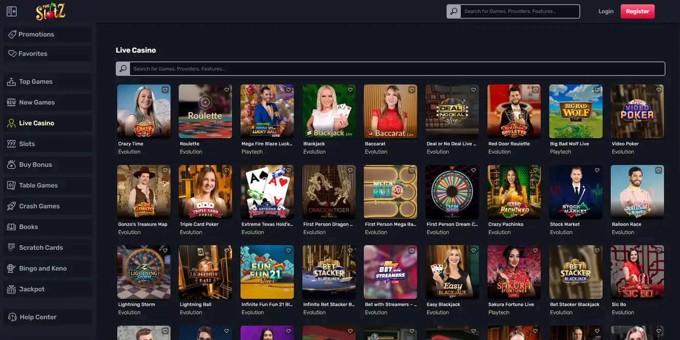 theslotz casino-review live casino games