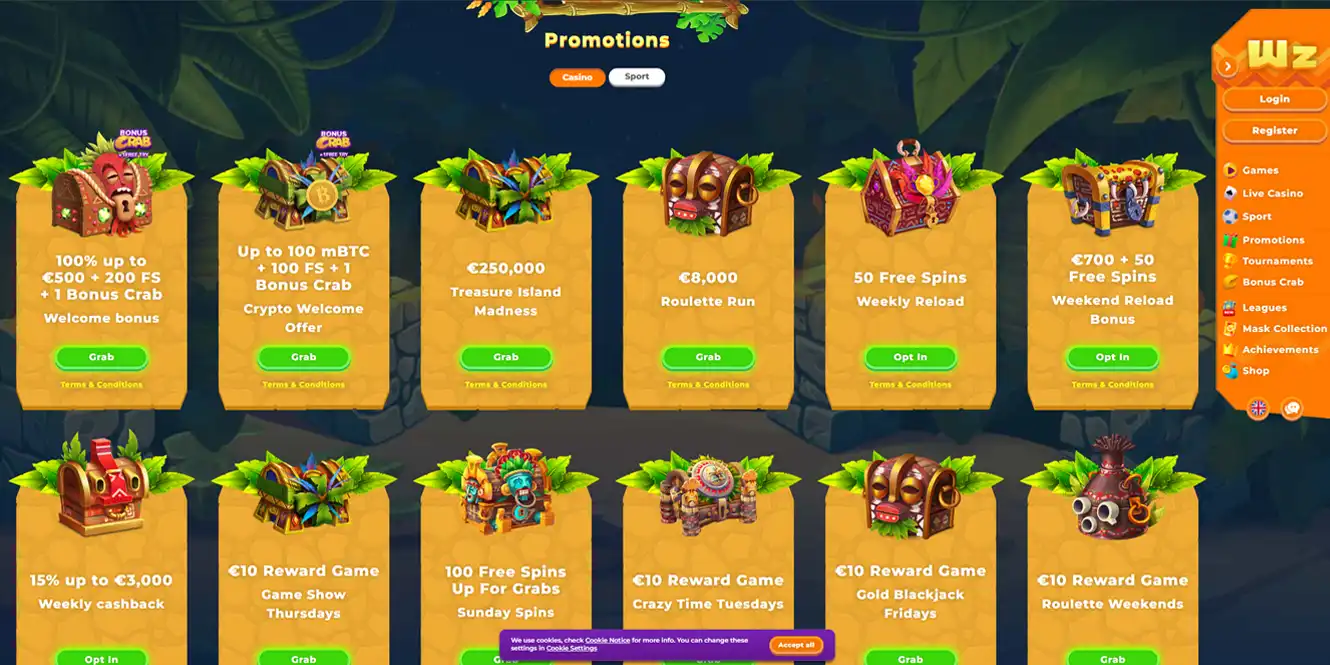 wazamba online casino promotions by casinos club