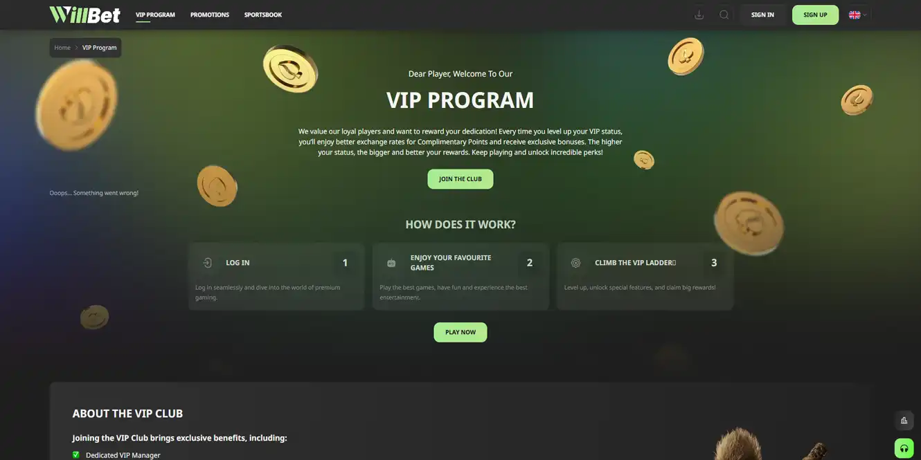 willbet casino review vip program