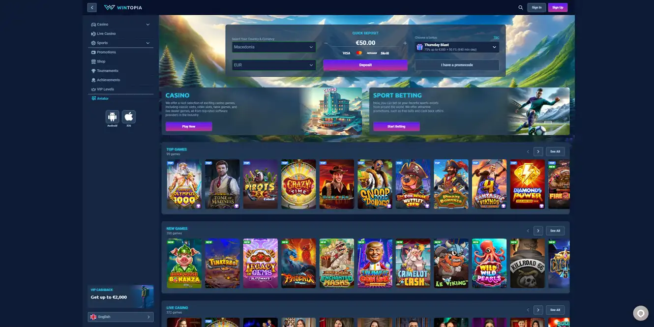 wintopia online casino review by casinos club