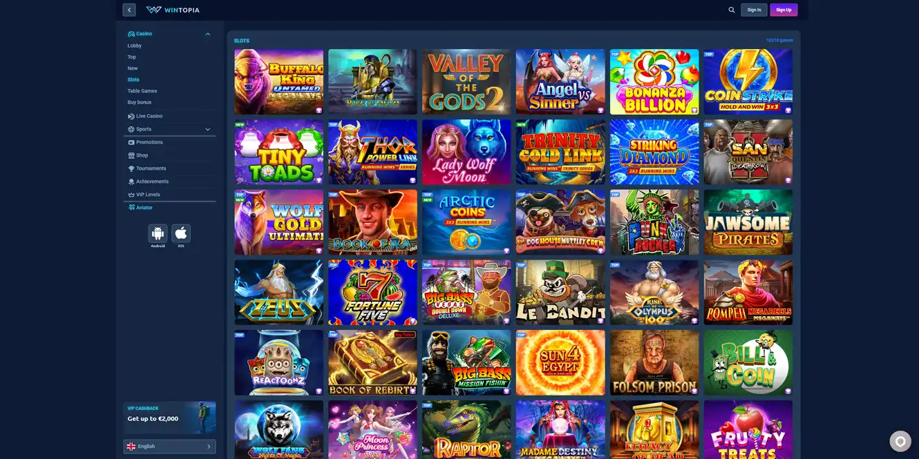 wintopia online casino slots review by casinos club