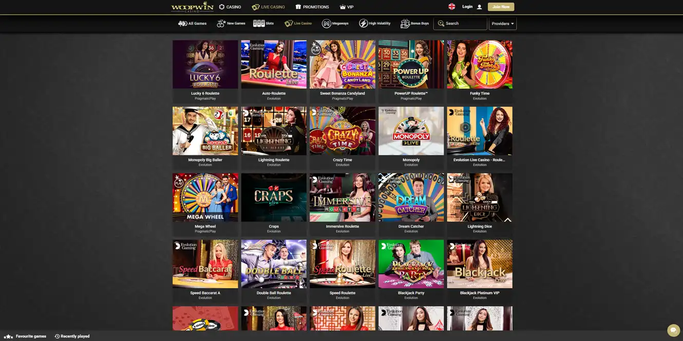 woopwin online casino live games review by casinos club