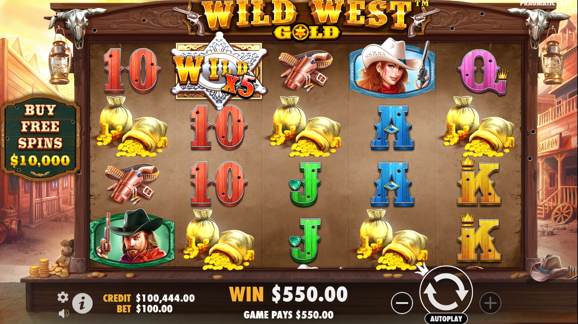 theme and visuals of wild west gold slot
